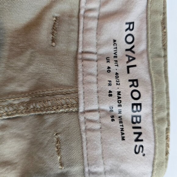 Royal Robbins Pants Men 40x32 Beige Khaki Chino Active Fit Travel Outdoors Nylon - Picture 8 of 11